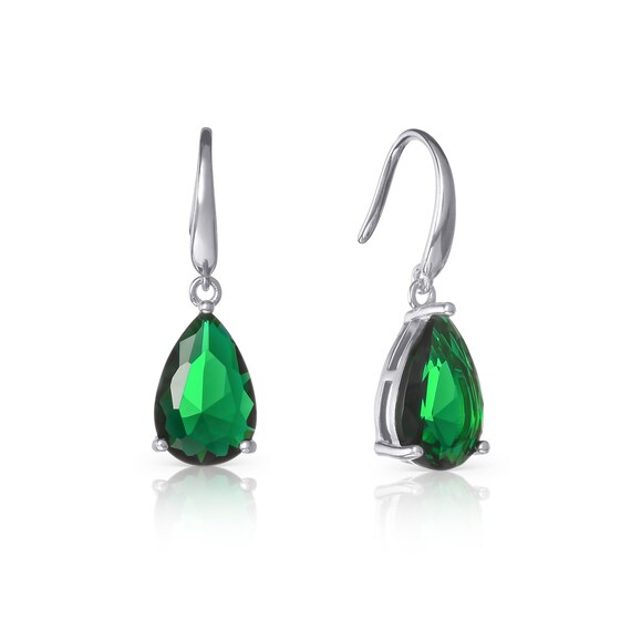 Orecchini A Goccia In Argento Sterling 925 Con Peridoto Naturale Grado AA - Dimensioni 5x7 Mm - Anallergici In Scatola Regalo