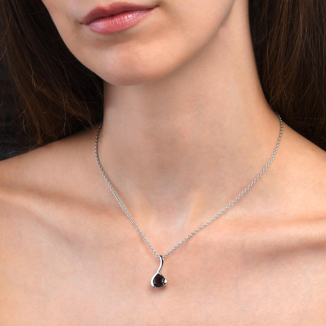 Namana Collana Argento 925 Con Pietra Naturale A Goccia: Peridoto, Ametista, Topazio - Gioiello Donna Con Confezione Regalo