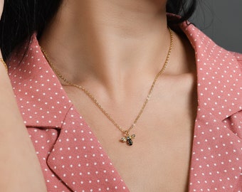 Collana con ciondolo a forma di ape/lupo/gatto, in argento Sterling, da donna e ragazza, Argento sterling