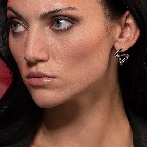 Stylische ausgefallene Ohrringe für Frauen Polierte Ohrringe - Etsy Schweiz