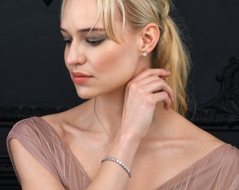 Bracciale tennis con chiusura regolabile | Braccialetto | Argento
