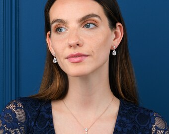 Orecchini pendenti in argento sterling, gioielli da sposa