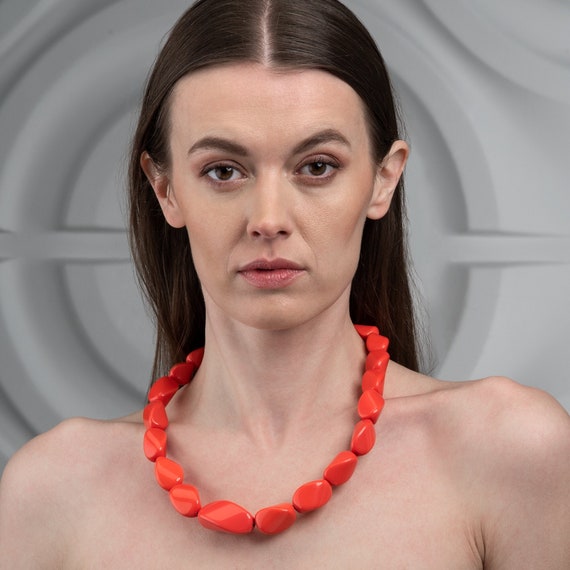 Coral statement sale necklace