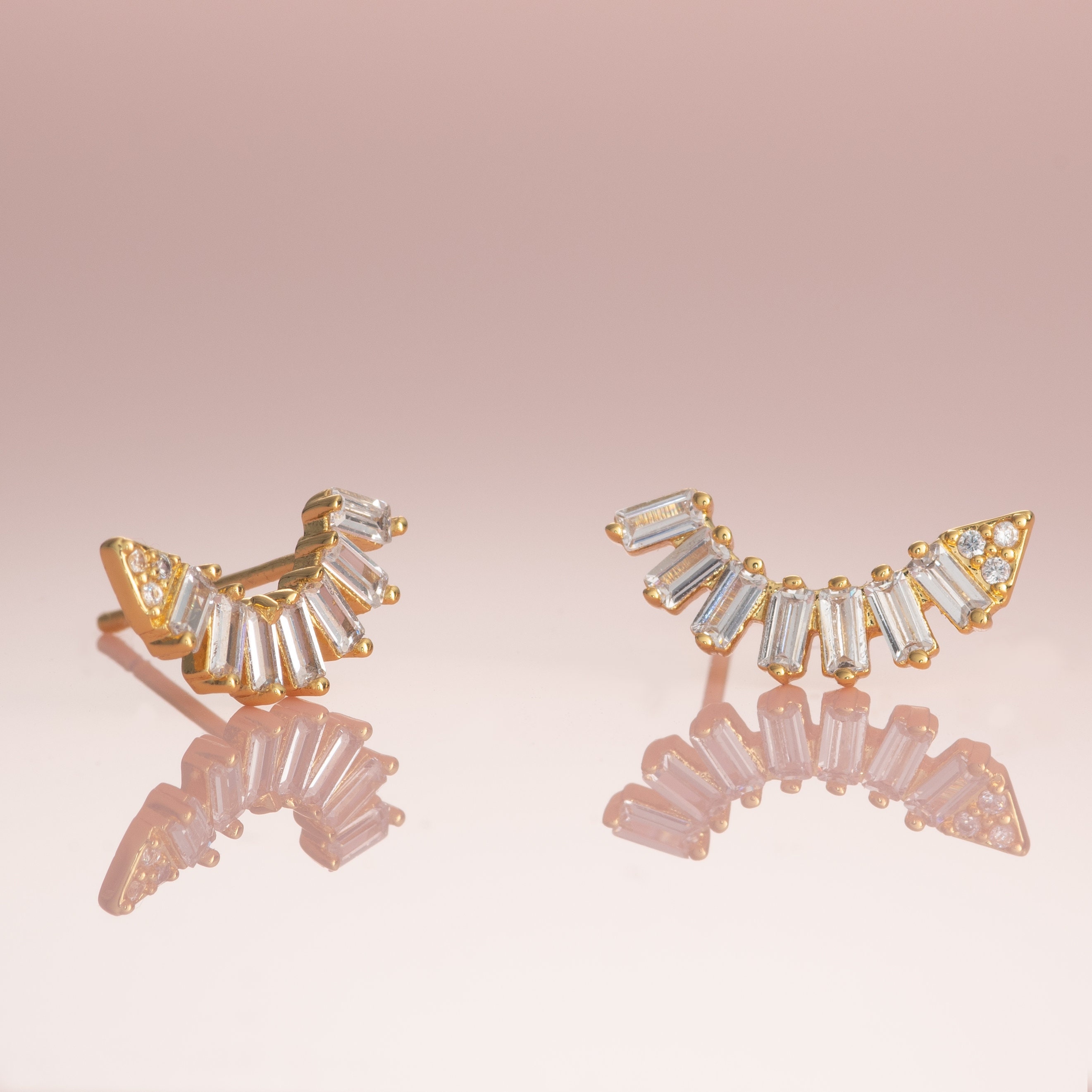 Gold Ear Climber Earrings for Women Gold Ear Crawlers Set | Etsy UK