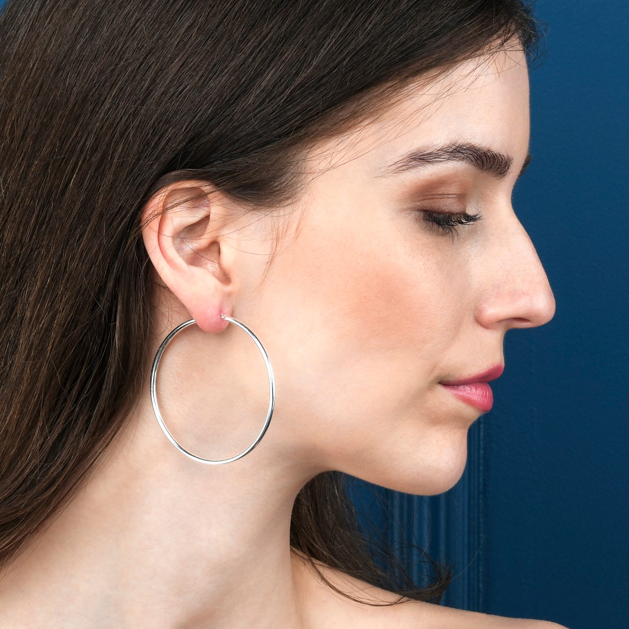 Cerchi 30 Mm Chiusura A Farfalla Orecchini Cerchio Donna In Argento Sterling 925 Con Zirconi Tondi 30 Mm Chiusura - Foto 11