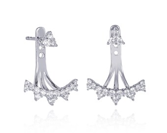 925 Sterling Silver Ear Jacket Earrings for Women and