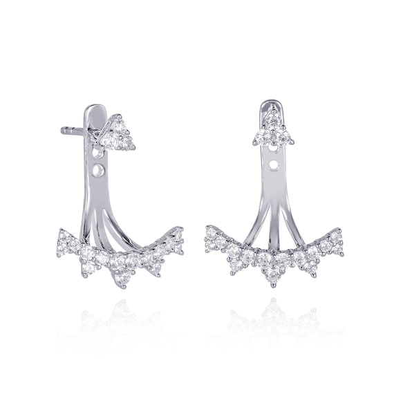 ピアス TATIANA Silver 925 French Ribbon Tie Ear Jacket Earrings EC3 Designer fashion, Seoul-fully created | W Concept
