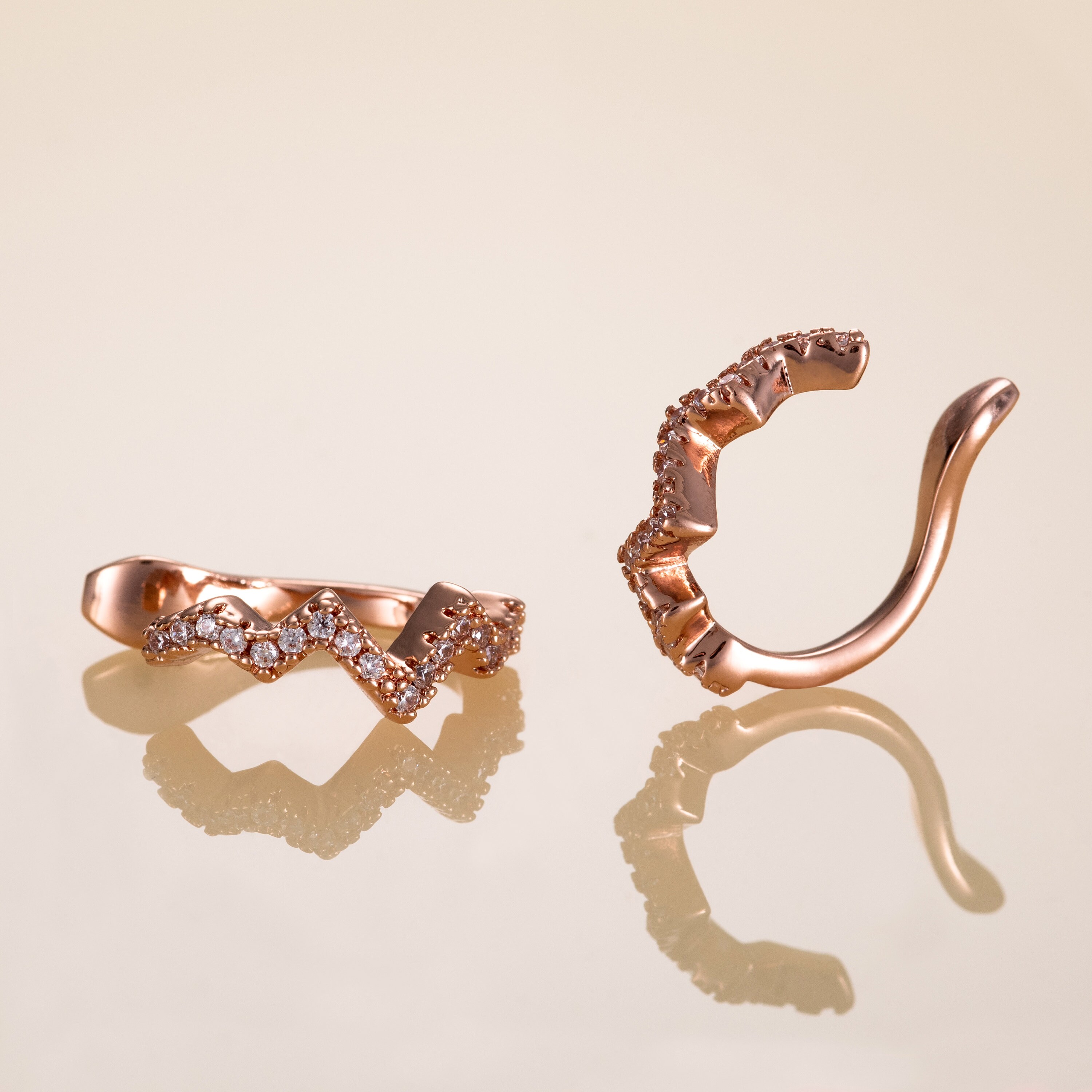 Rose Gold Cuff Earrings for Women. Rose Gold Plated Ear Cuffs Etsy