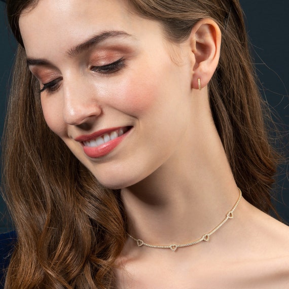 Silver and gold choker necklace online