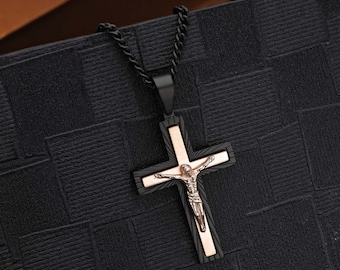 Collana Da Uomo - Black Crossed - : - Online Da BIJOU BRIGITTE - Foto 7