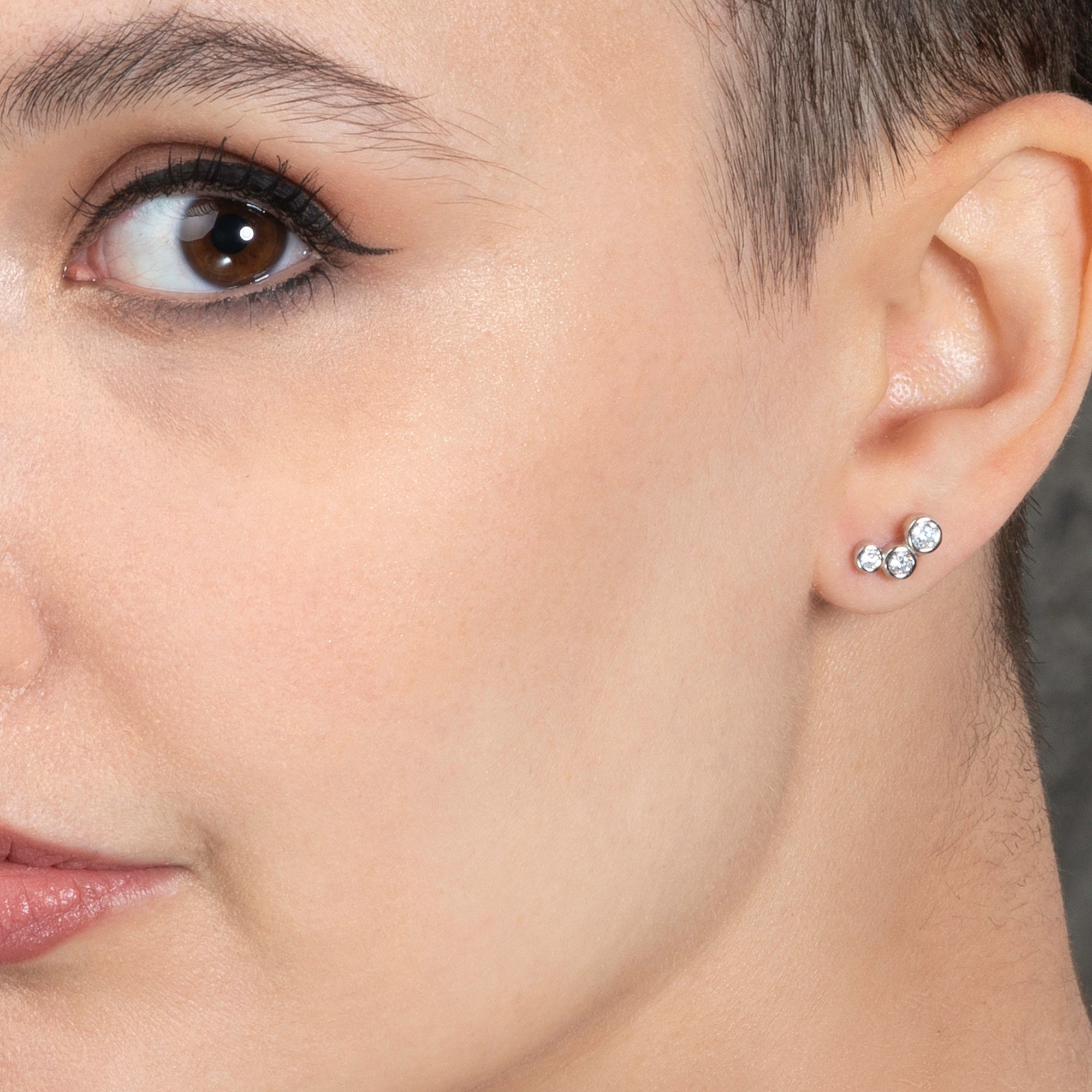 Dainty 925 Sterling Silver Ear Climber Earrings for Women and Teenage Girls Small Silver Ear Climbers With CZ Stones Cute Stud Earrings Etsy UK