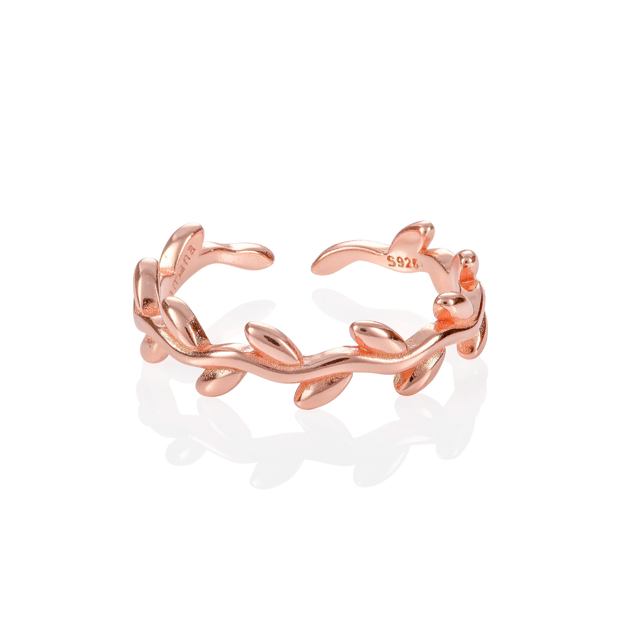 Rose Toe Rings Adjustable Rose Gold Vine Toe Ring for Women, Rose Gold Plated Sterling ...