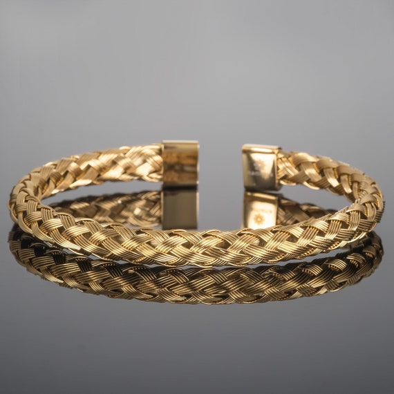 Buy 14k Gold Solid 6mm Beveled Edge Cuff Bangle Bracelet Online at SO ICY  JEWELRY