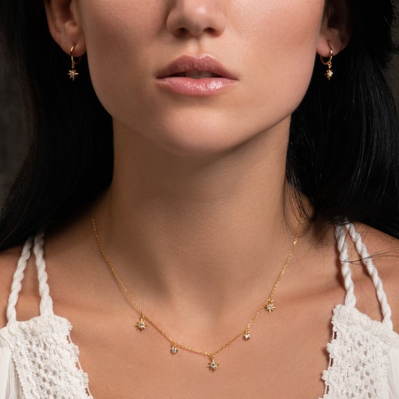 Small star deals hoop earrings