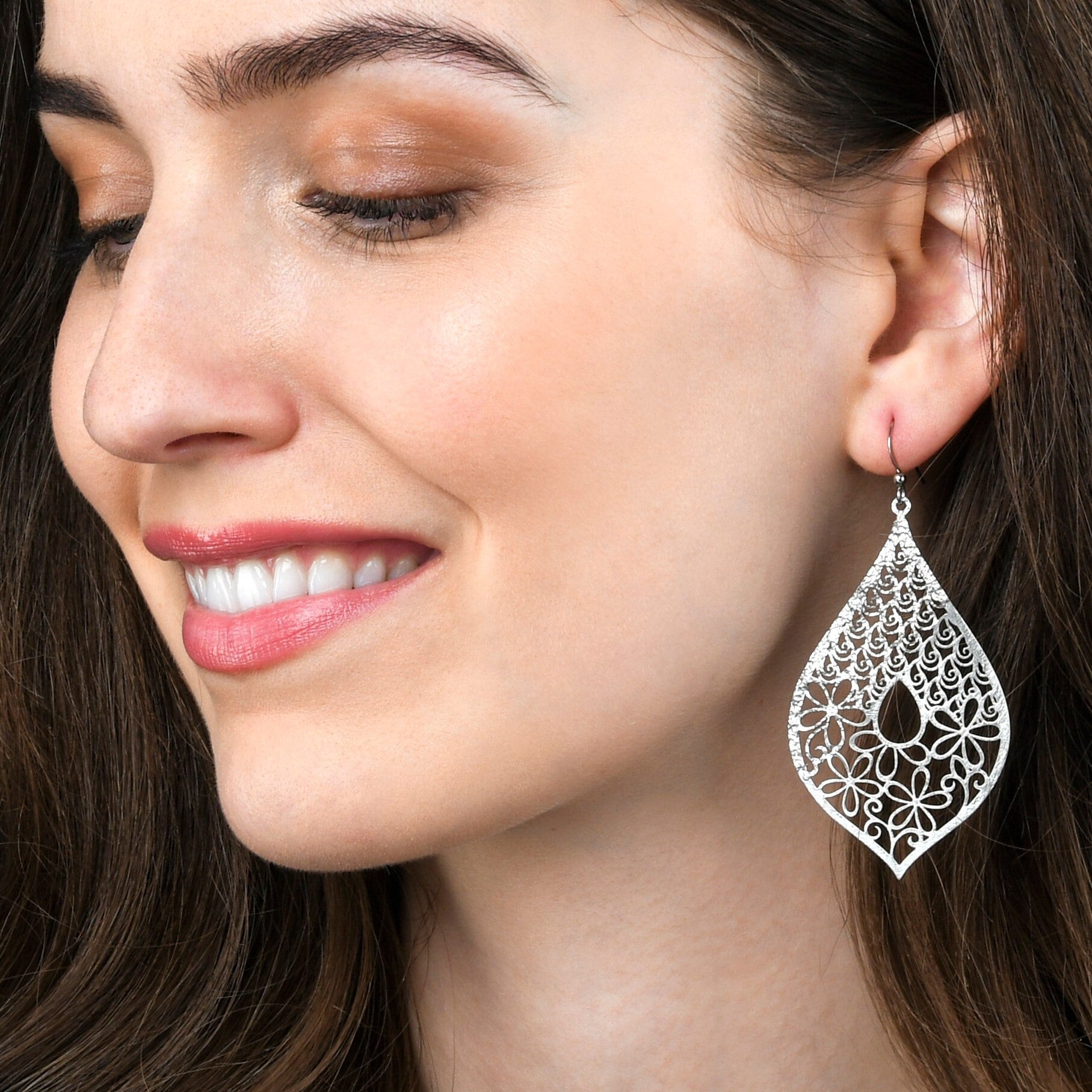 Silver Large Dangle Earrings for Women Teen Girls Large Silver Statement Earrings for Women Brushed Finish Big Teardrop Silver Earrings Etsy