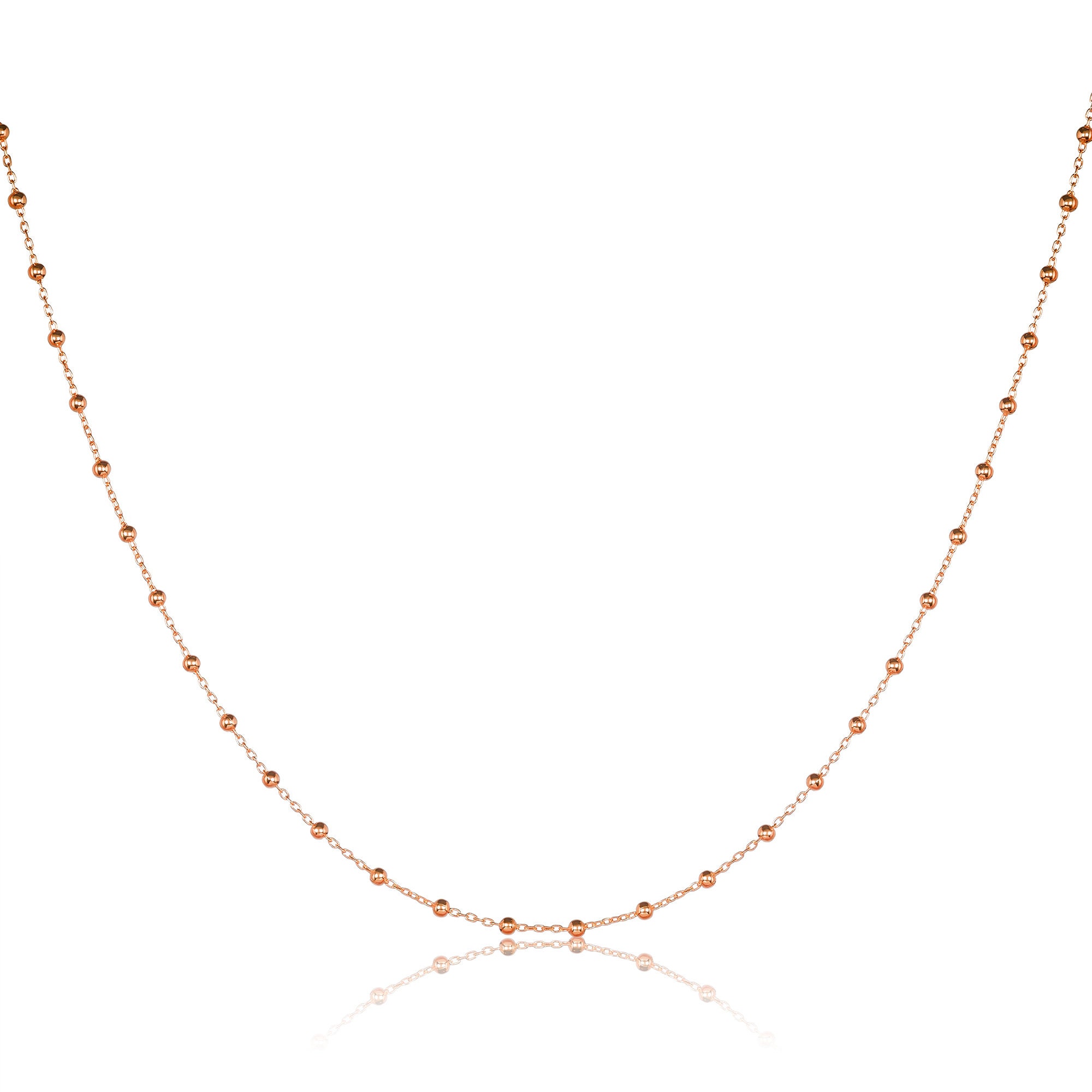Namana Collana A Catena Con Palline Per Donna – In Argento 925, Oro O Oro Rosa, Lunghezza 40+5 Cm, Con Scatola Regalo - 3