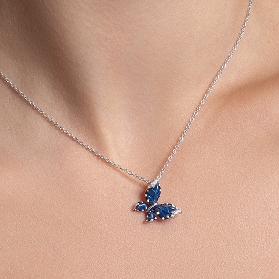 925 Sterling Silver Blue Butterfly 