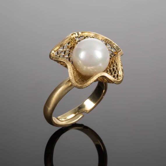 Ladies pearl 2024 dress rings