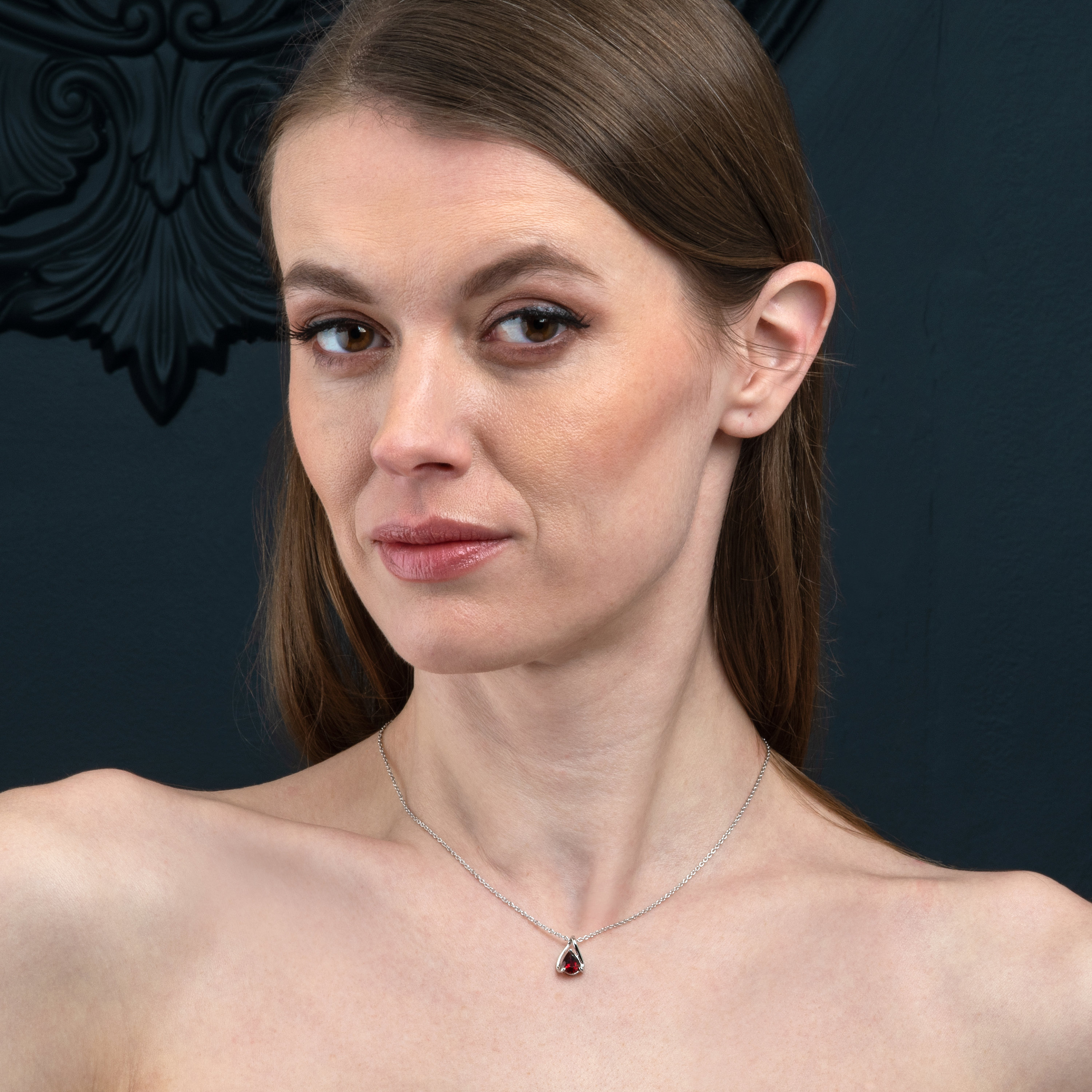 Jeweloporium Collana Donna Boho – Ciondolo In Pera Di Granato E Onice, Argento 925 Fatto A Mano - 2