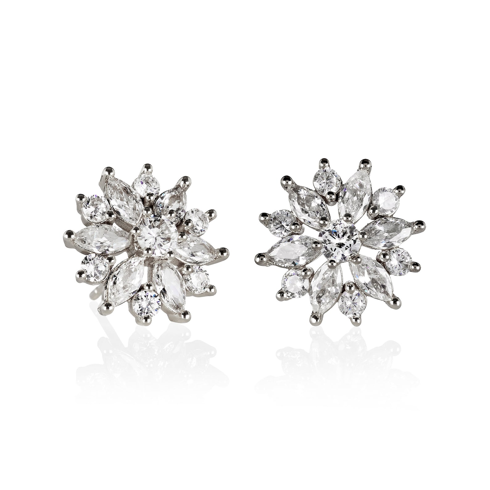 Large Stud Earrings for Women and Girls With Cubic Zirconia Stones, Big