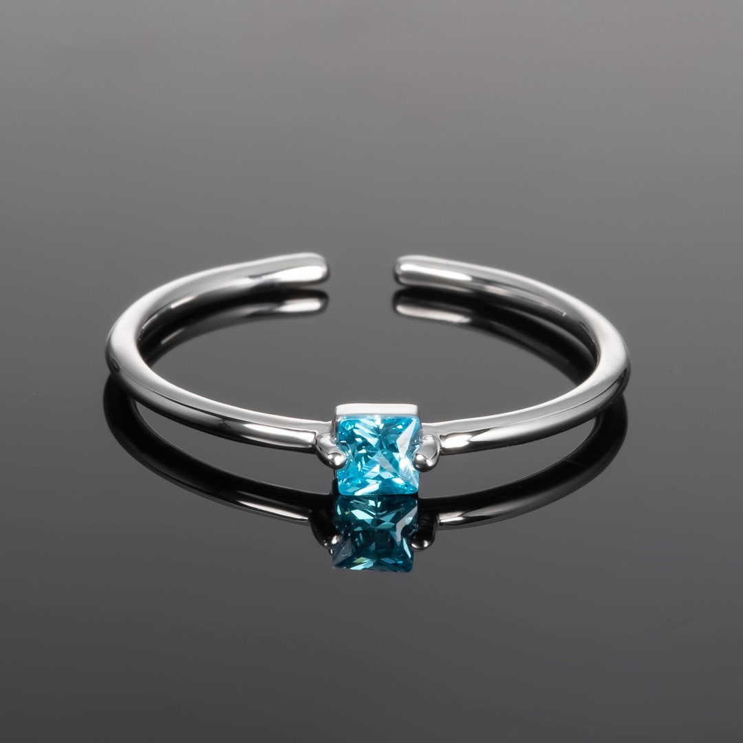 Light Blue Ring for Women and Teenage Girls, Adjustable Open Rings for ...