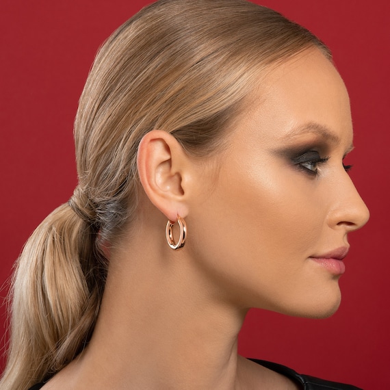Rose gold chunky earrings sale