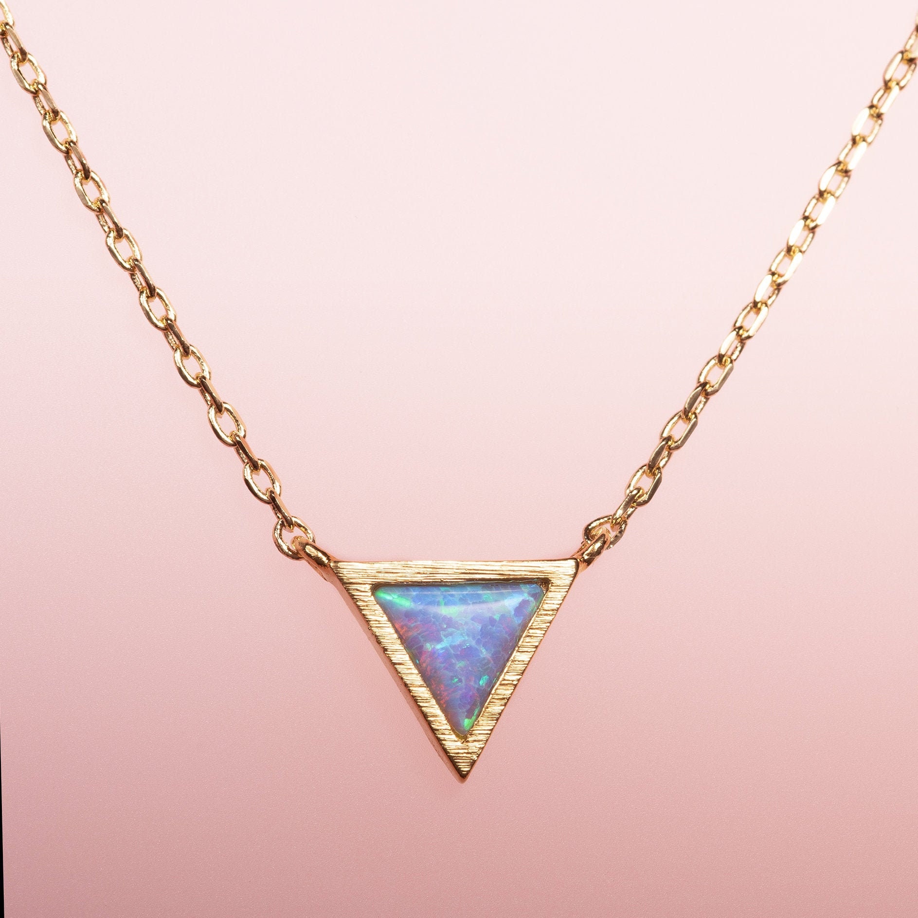 Opal triangle deals necklace