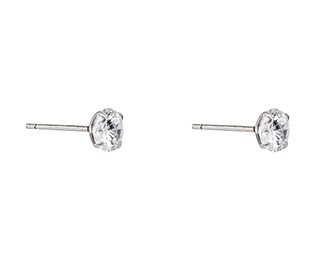 Orecchini A Bottone Argento 925 Con Zirconia Cubica 6mm – Colori Pietre Di Nascita (Blu Topazio Dicembre), Ipoallergenici