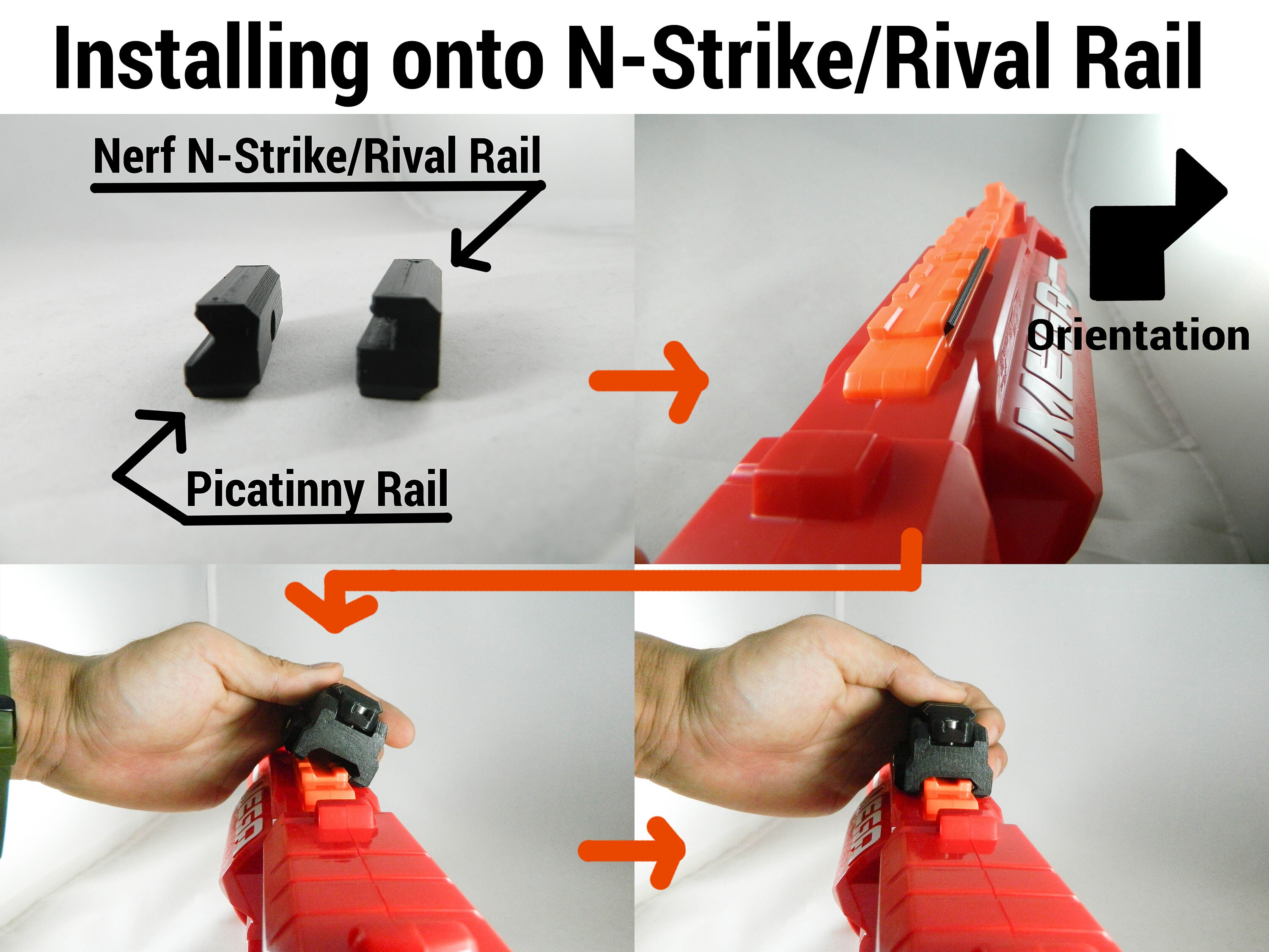 Universal Adjustable Picatinny Rail Sight Riser for Nerf Etsy