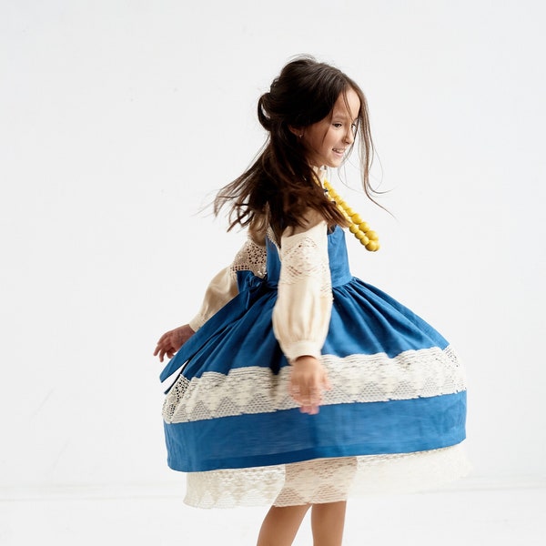 Ukrainian linen dress for baby girl, vyshyvanka toddler summer dress, Ukrainian boho clothes