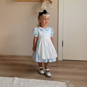 Alice baby dress, Blue girl frock, Wonderland toddler dress, Cosplay costume, Halloween, Easter, 1st Birthday party dress