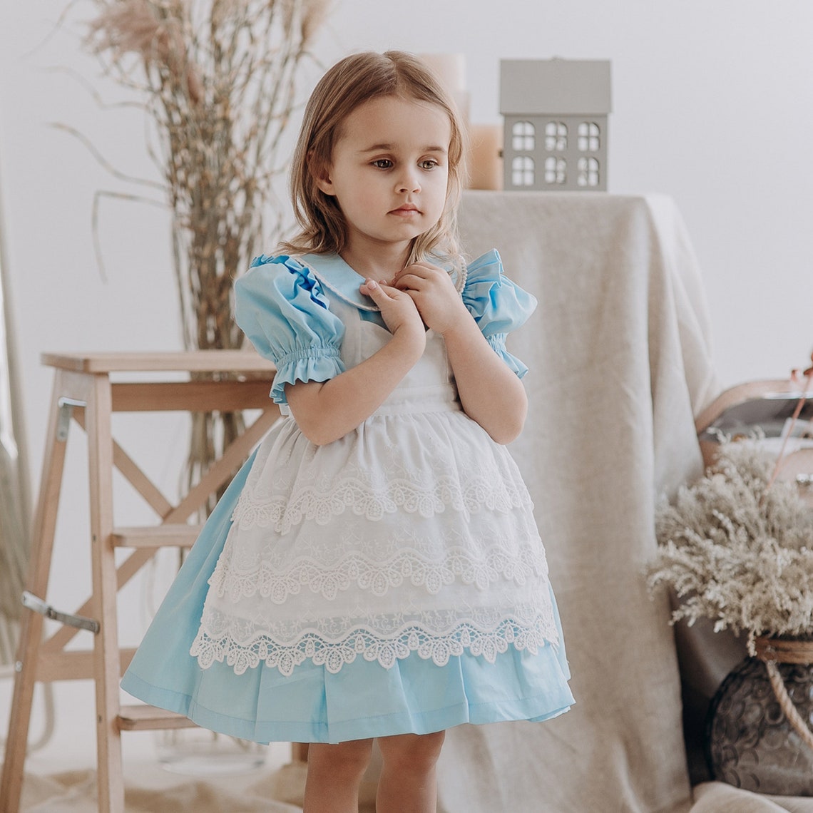 Alice baby girl dress Blue girl dress Wonderland Fairy Etsy