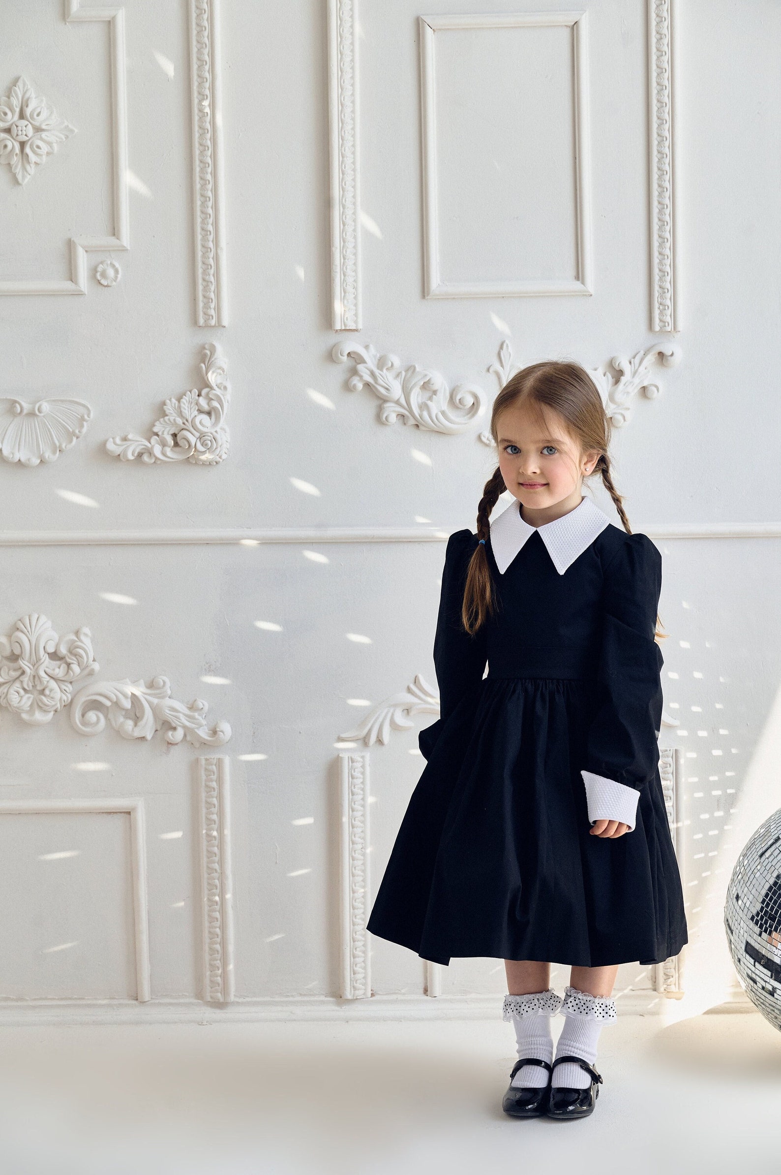 Wednesday Hallloween Dress Black Baby Girl Dress Cosplay Etsy