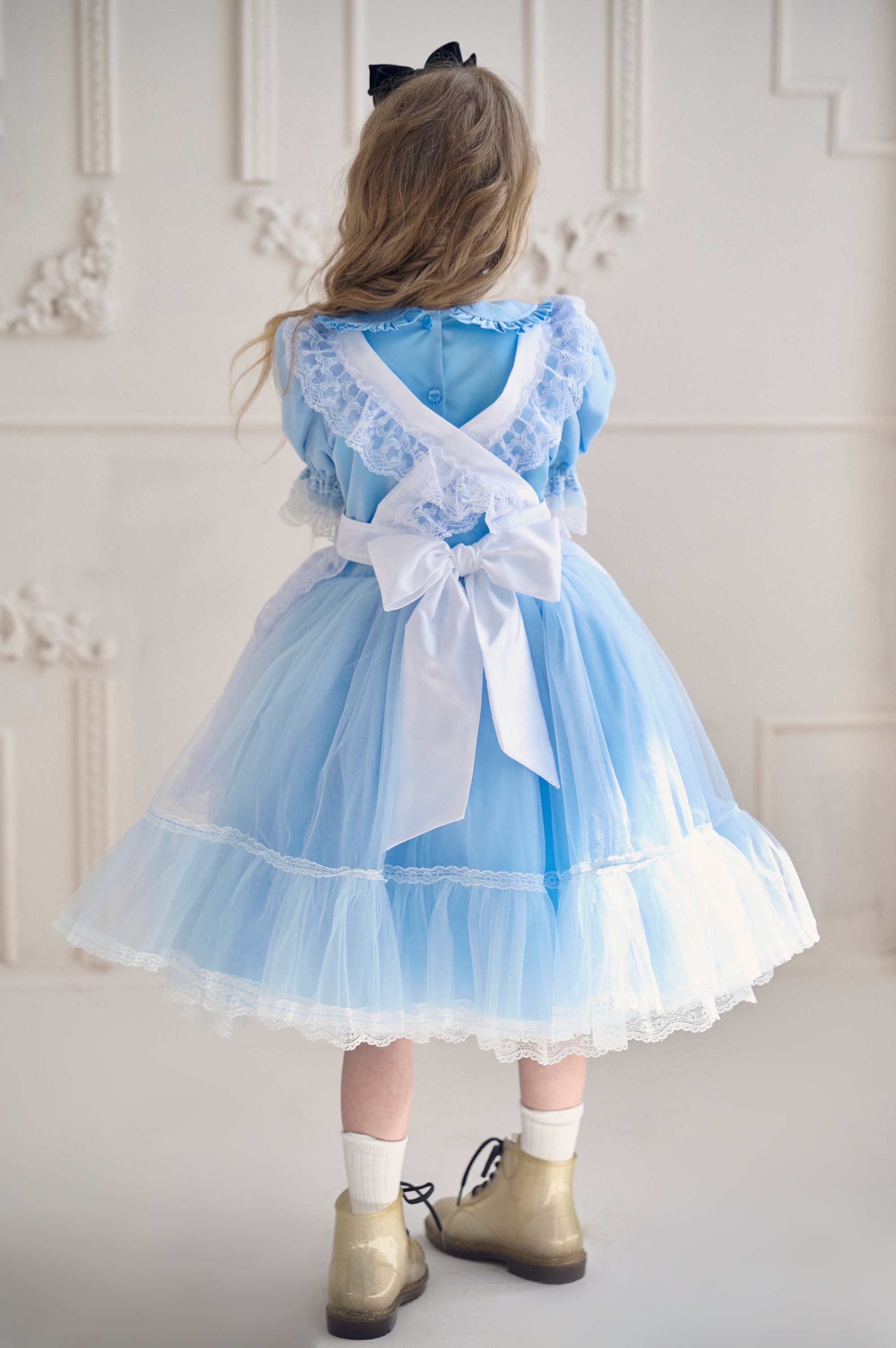 Alice Baby Dress, Blue Girl Dress, Wonderland Toddler Dress, Cosplay Costume, Dress with Apron, Easter, Eid, Birthday Party Dress
