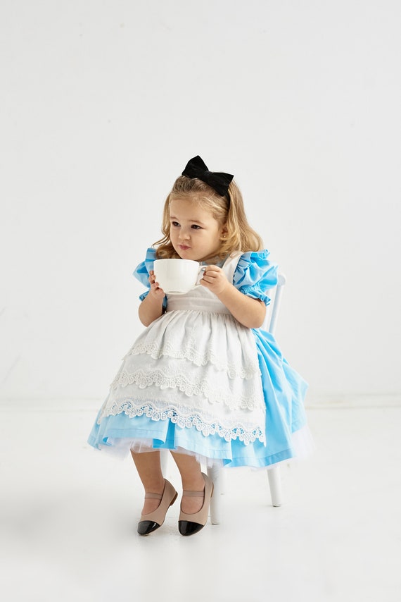 Costume di Halloween per bambina Alice, abito da bambina blu con grembiule,  costume cosplay, abito da festa di compleanno di Pasqua, Natale, Paese  delle Meraviglie -  Italia