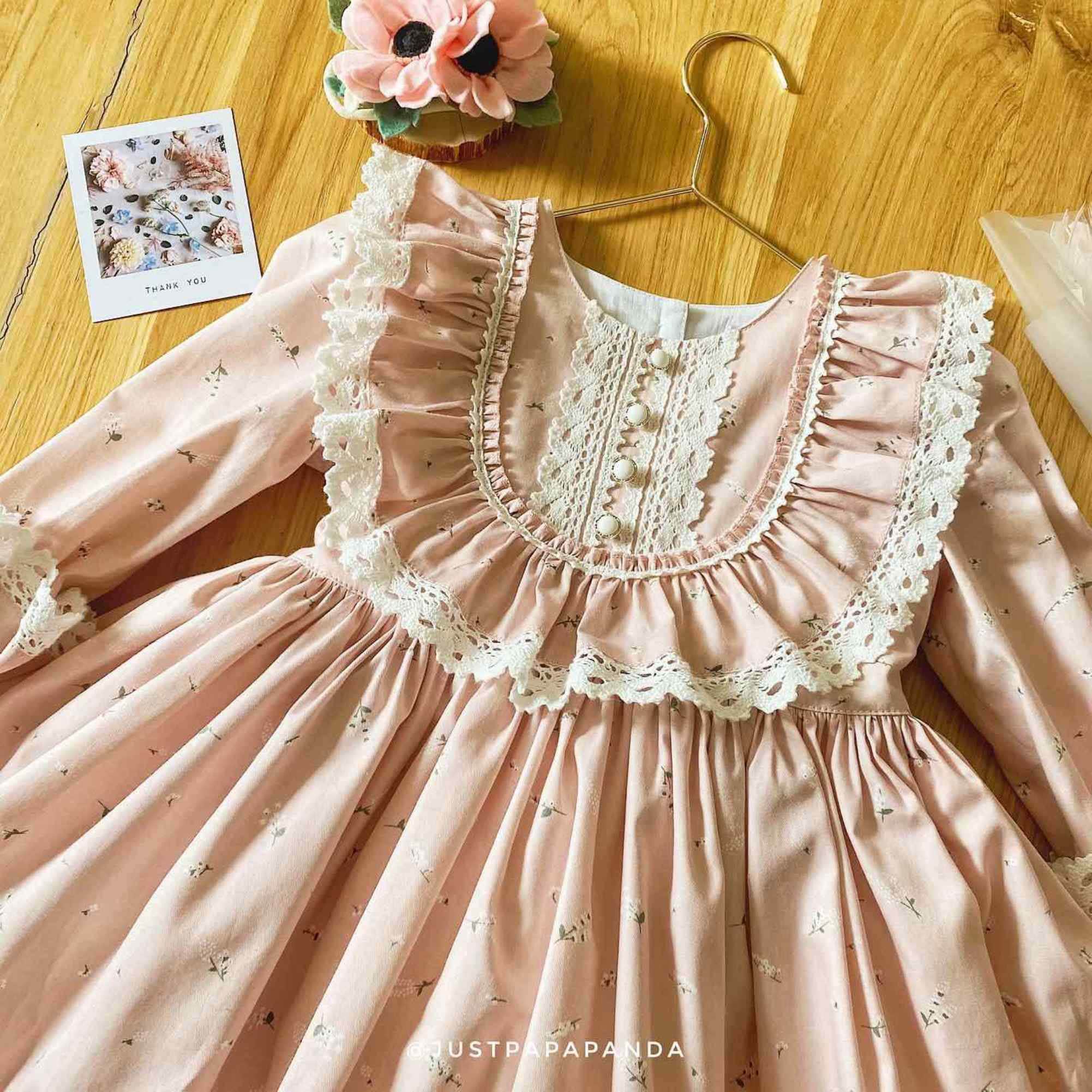 Pink Vintage Birthday Girl Dress, Toddler Easter Dress