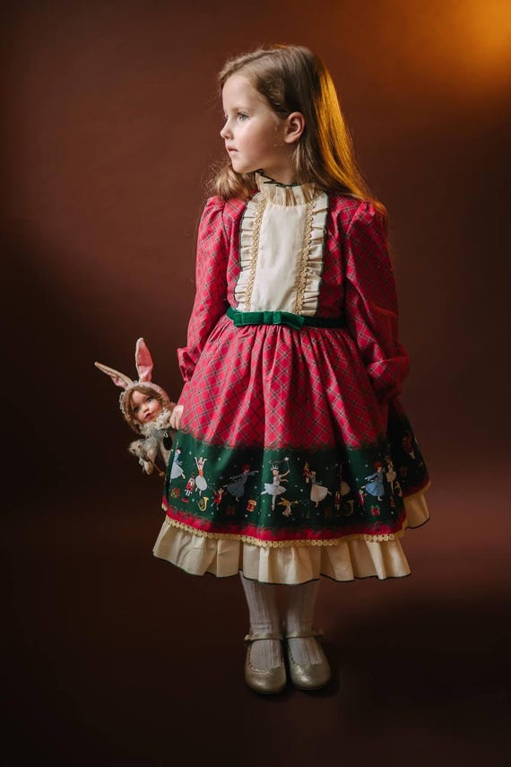 Toddler Nutcracker Christmas Fairytale Dress for Baby Girl, Newborn and Infant New Year Party Fluffy Fairy Frock