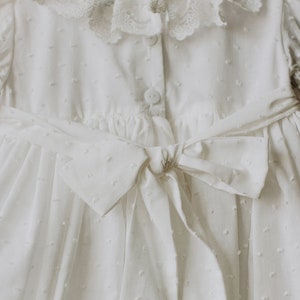 Baptism dress for baby girl and toddler, Clear white Christening gown boho lace frock for newborn and infant image 6