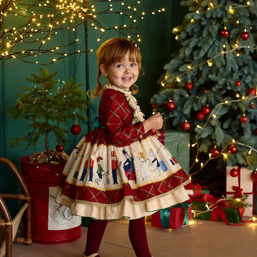 Nutcracker Christmas Baby Dress Tartan Girl Frock Cosplay Etsy