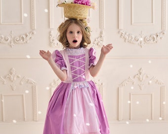 Robe de conte de fée princesse rose pour Halloween, robe moelleuse en tulle de fille, redingote adolescente cosplay de fée, robe de fête d’anniversaire