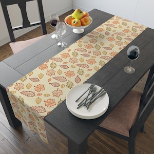 Slightly Subtle Autumn Leaves Table Runner, Cozy Fall Decor, Thanksgiving Table Setting, Harvest Celebration, Rustic Table Accents