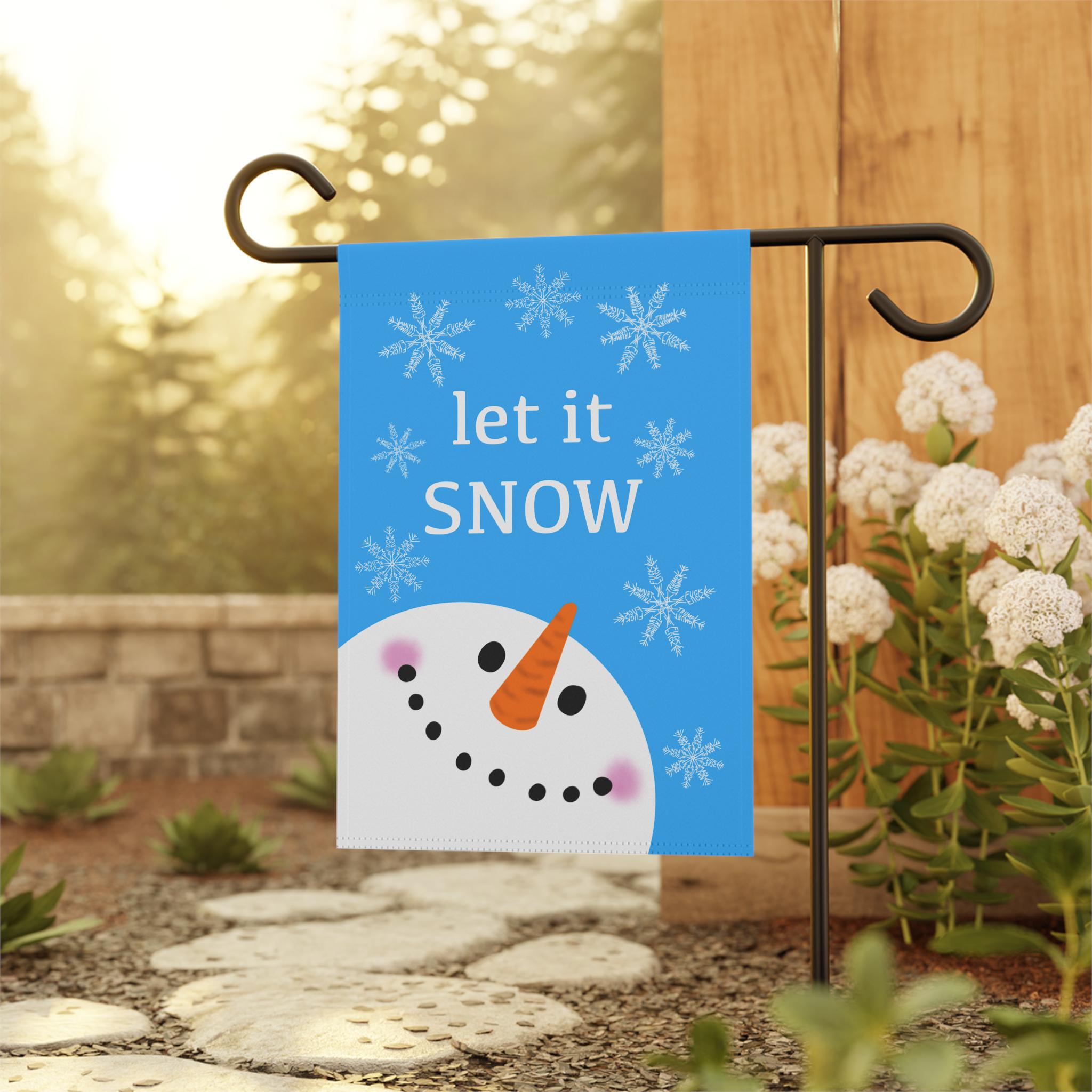 Discover Slightly Subtle Snowman Garden Flag with Snowflake Winter Decor