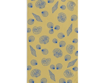 Slightly Subtle Coastal Ocean Inspired Sand Hand Towel, Nautical Decor for Beach Lovers, Sea Shell Design for Bathroom Kitchen, Gag Gift for