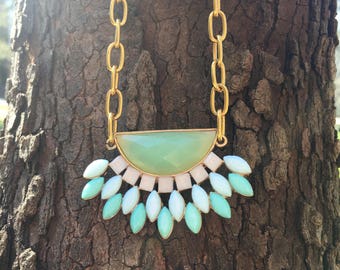 Gold and Mint Necklace