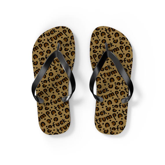 Slightly Subtle Leopard Print Flip Flops, Comfortable Summer