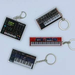 Pixelated Synthesizer Keychains | Elektron | Sequential | Nord | Moog | Yamaha