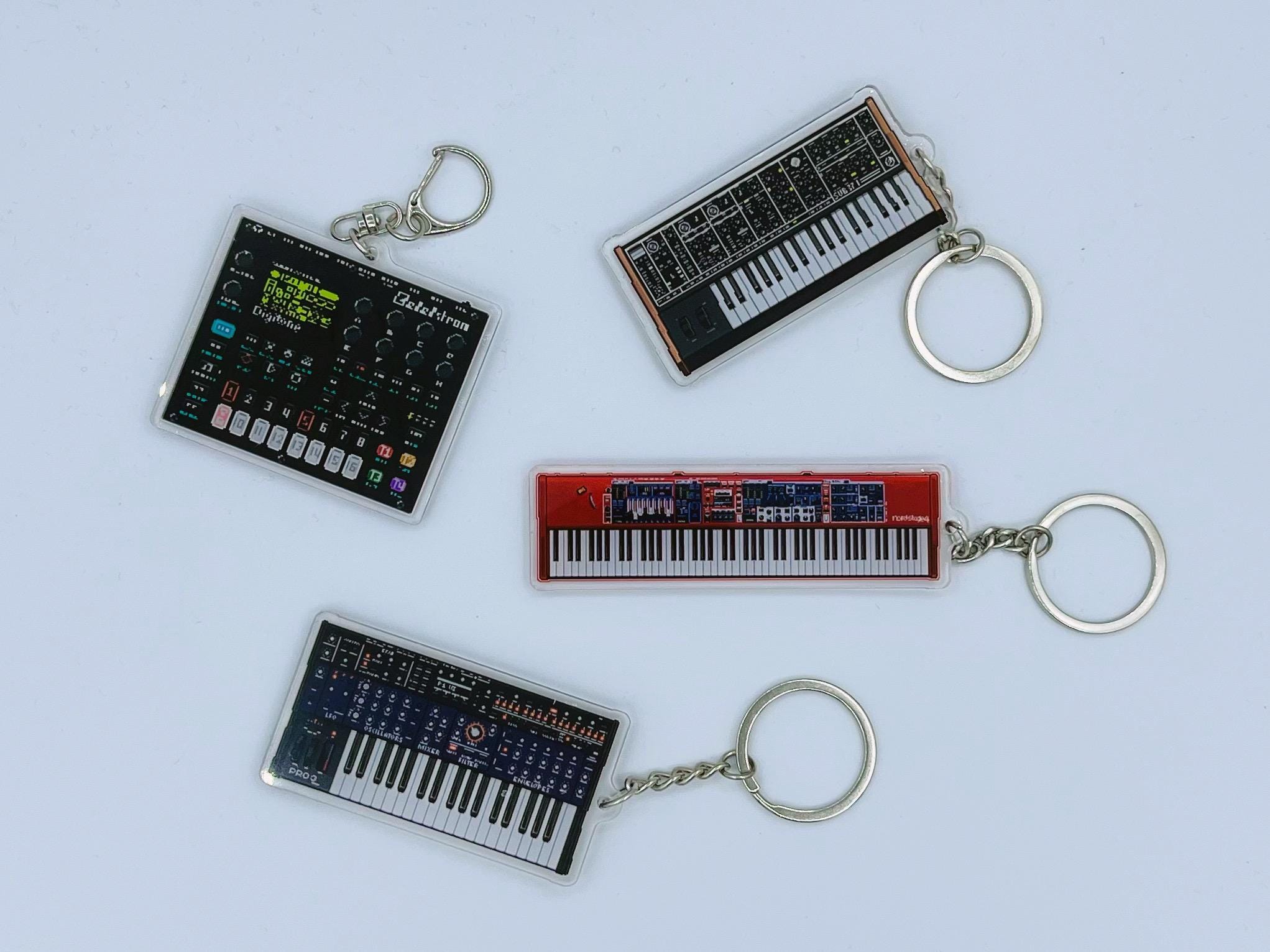 Pixelated Synthesizer Keychains | Elektron | Sequential