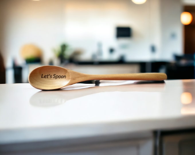 Engraved 9" Wooden Spoons - (Personalized) (Set of Two)