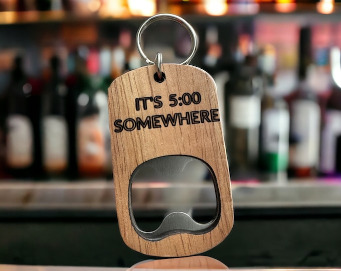 Personalized Single Sided Bottle Opener Keychain