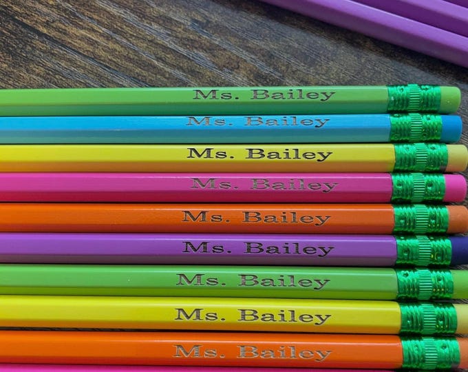 Personalized Pencils - Select Green Bar at top and order through Etsy site.  It allows personalization